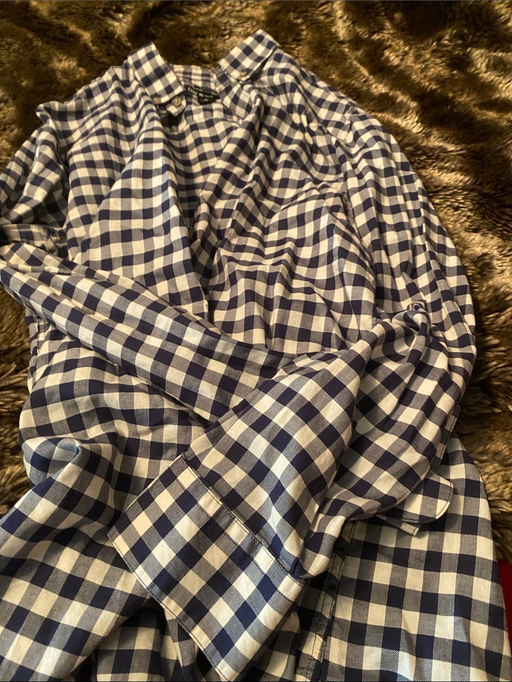 Bar III Navy and White Slim Fit Gingham Shirt